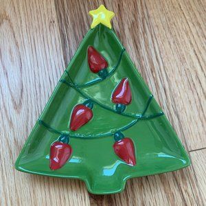 Hallmark Festive Holiday Christmas Tree with Ornaments Dish/Bowl